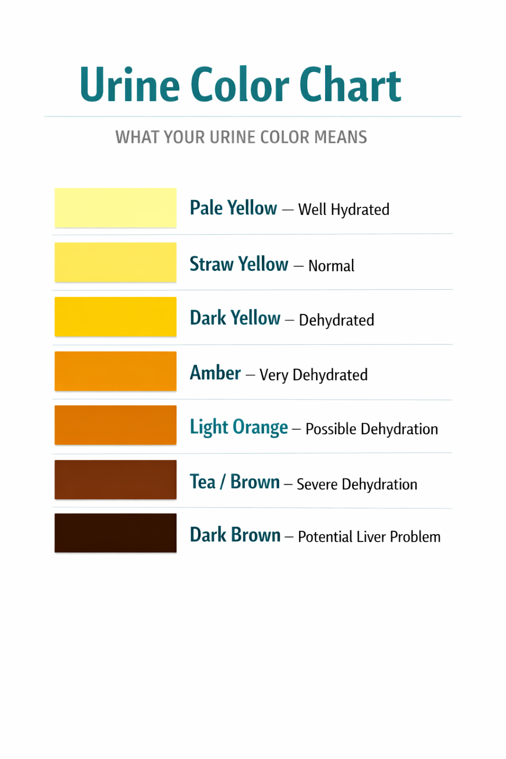 Urine color chart